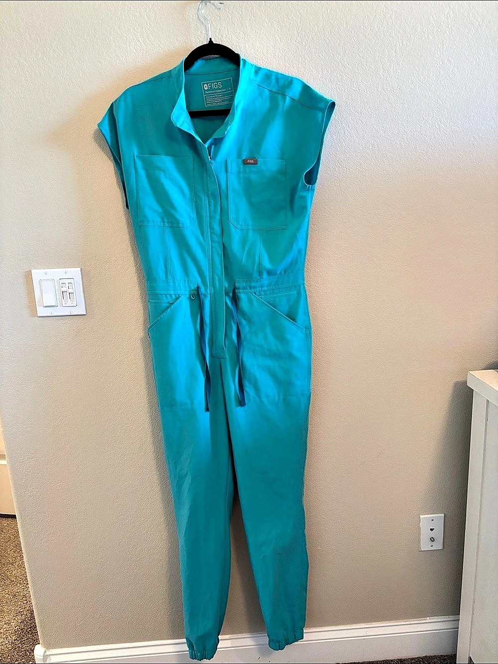 FIGS Rafaela Jogger ScrubJumpsuit Blue Size Small